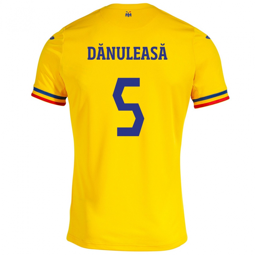 Niño Camiseta Rumania Gabriel Dănuleasă #5 Amarillo 1ª Equipación 24-26 La Camisa Argentina