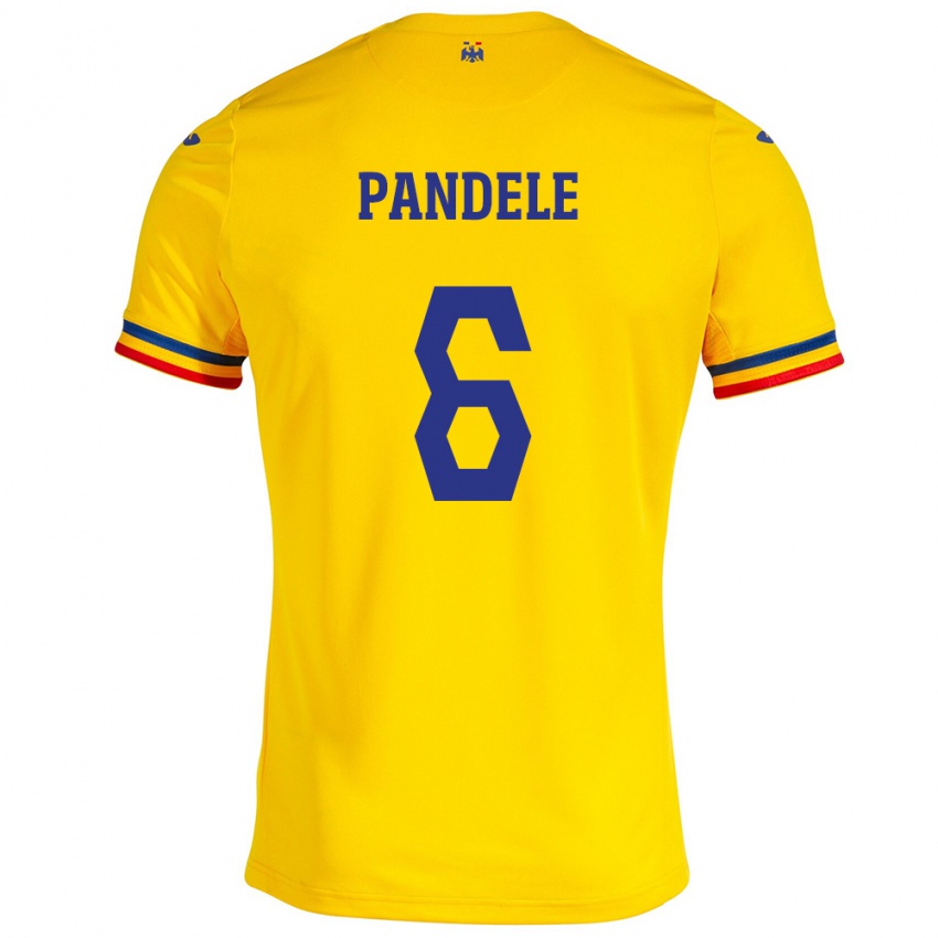 Niño Camiseta Rumania Andrei Pandele #6 Amarillo 1ª Equipación 24-26 La Camisa Argentina