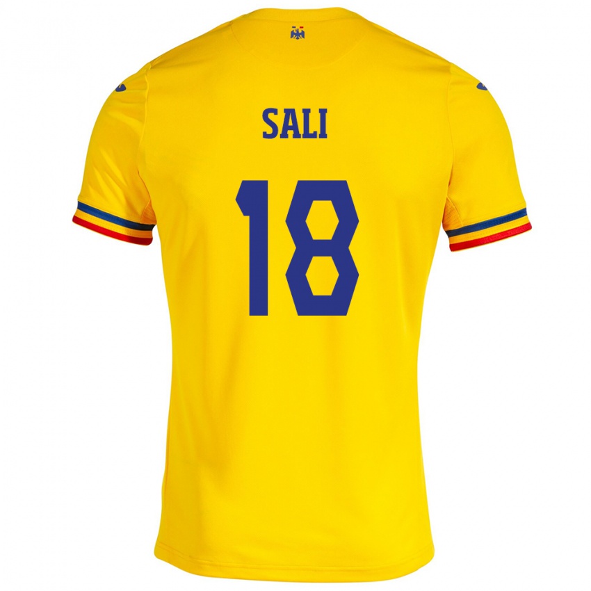Niño Camiseta Rumania Enes Sali #18 Amarillo 1ª Equipación 24-26 La Camisa Argentina