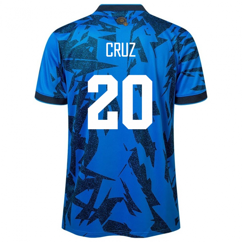 Niño Camiseta El Salvador Jorge Cruz #20 Azul 1ª Equipación 24-26 La Camisa Argentina