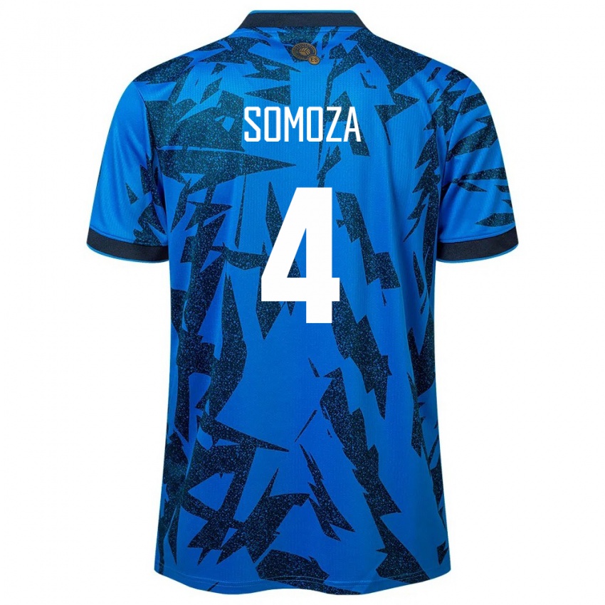 Niño Camiseta El Salvador Néstor Somoza #4 Azul 1ª Equipación 24-26 La Camisa Argentina