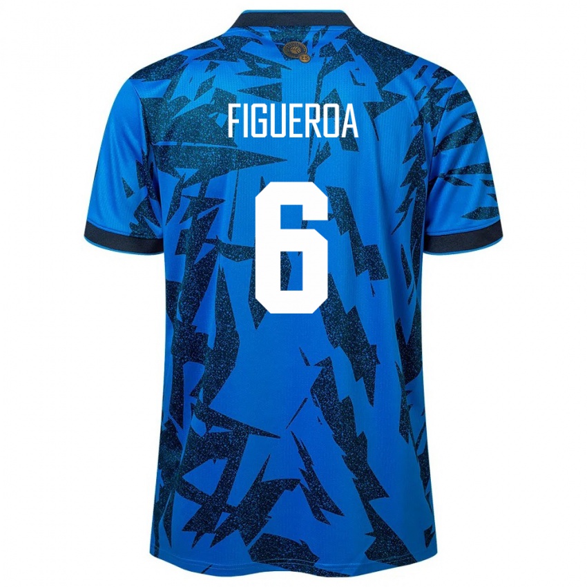Niño Camiseta El Salvador Elder Figueroa #6 Azul 1ª Equipación 24-26 La Camisa Argentina