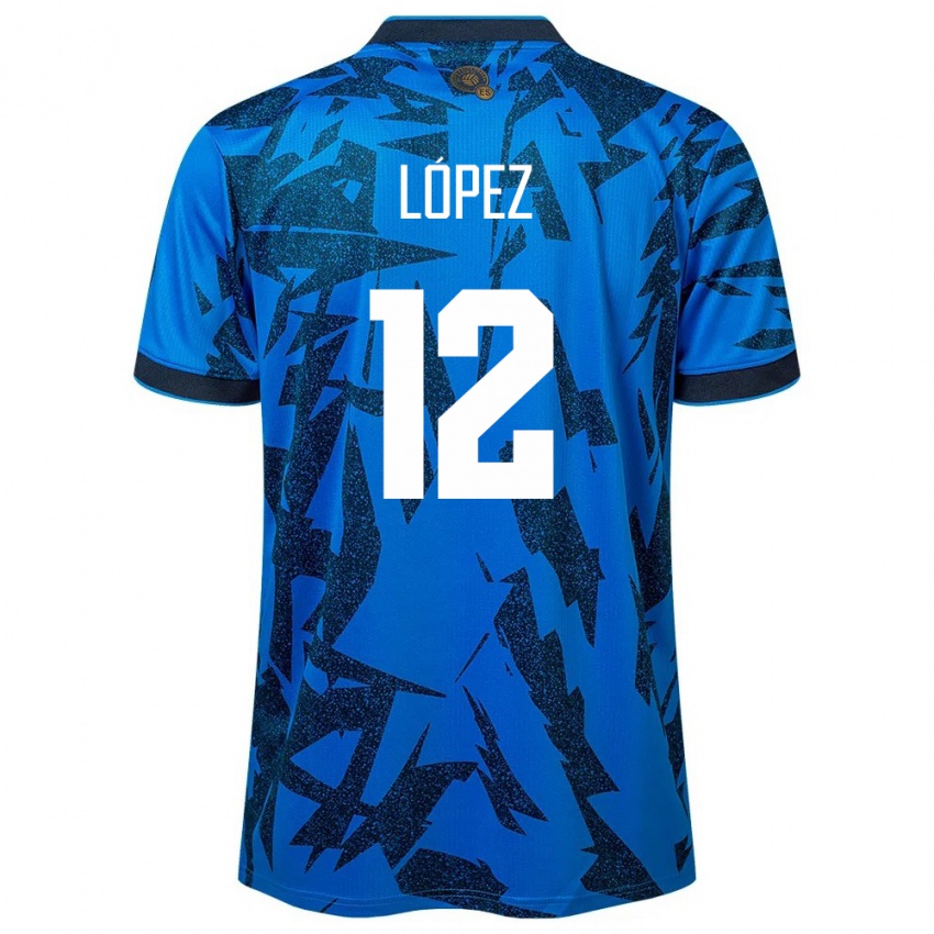 Niño Camiseta El Salvador Abigaíl López #12 Azul 1ª Equipación 24-26 La Camisa Argentina