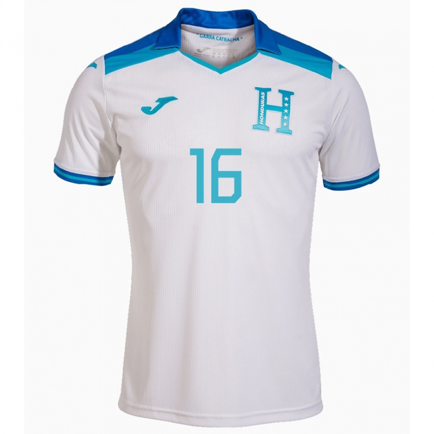 Niño Camiseta Honduras Gabriela García #16 Blanco 1ª Equipación 24-26 La Camisa Argentina