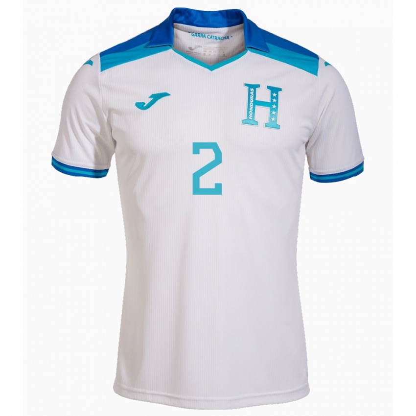 Niño Camiseta Honduras Stiven Boquín #2 Blanco 1ª Equipación 24-26 La Camisa Argentina