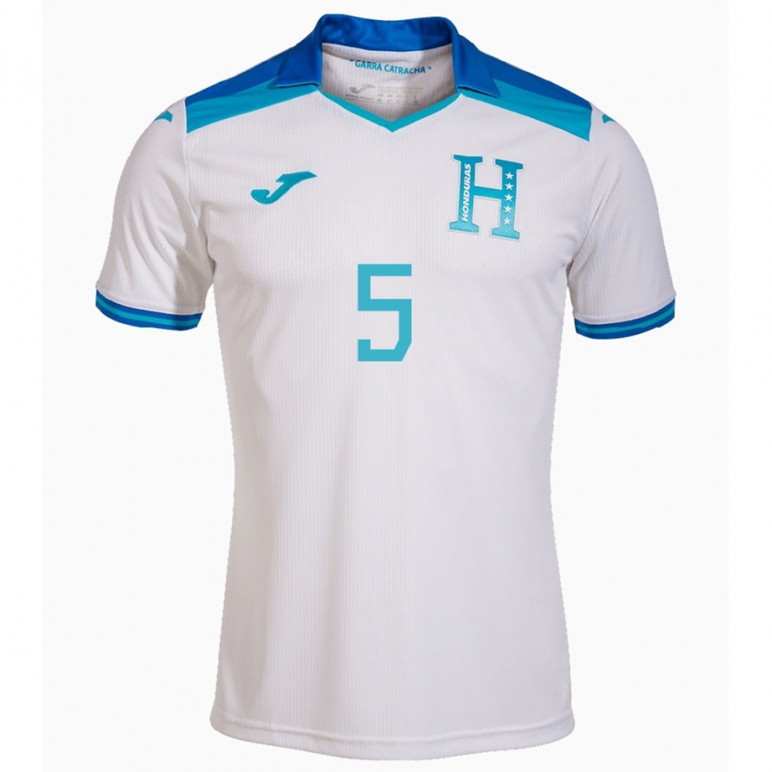 Niño Camiseta Honduras Luis Vega #5 Blanco 1ª Equipación 24-26 La Camisa Argentina