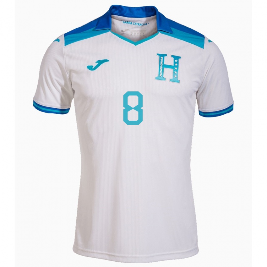 Niño Camiseta Honduras Daylor Cacho #8 Blanco 1ª Equipación 24-26 La Camisa Argentina