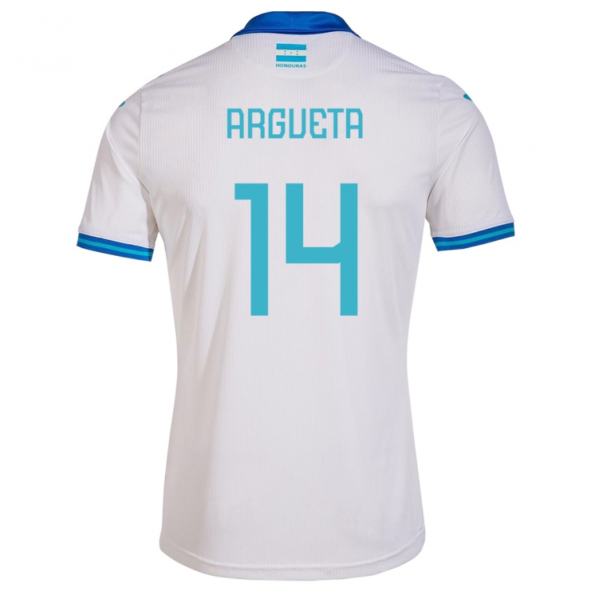 Niño Camiseta Honduras Carlos Argueta #14 Blanco 1ª Equipación 24-26 La Camisa Argentina