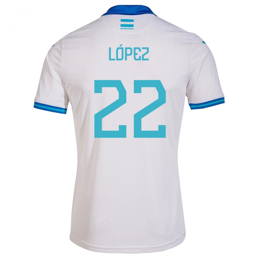 Niño Camiseta Honduras Luis López #22 Blanco 1ª Equipación 24-26 La Camisa Argentina