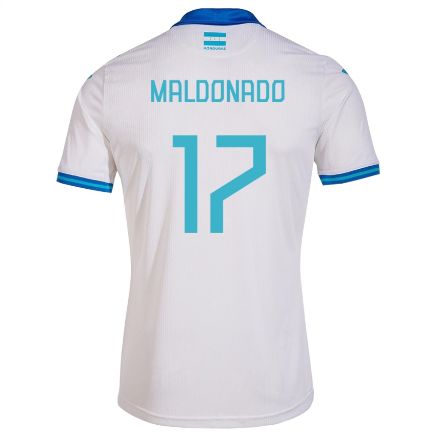 Niño Camiseta Honduras Axel Maldonado #17 Blanco 1ª Equipación 24-26 La Camisa Argentina