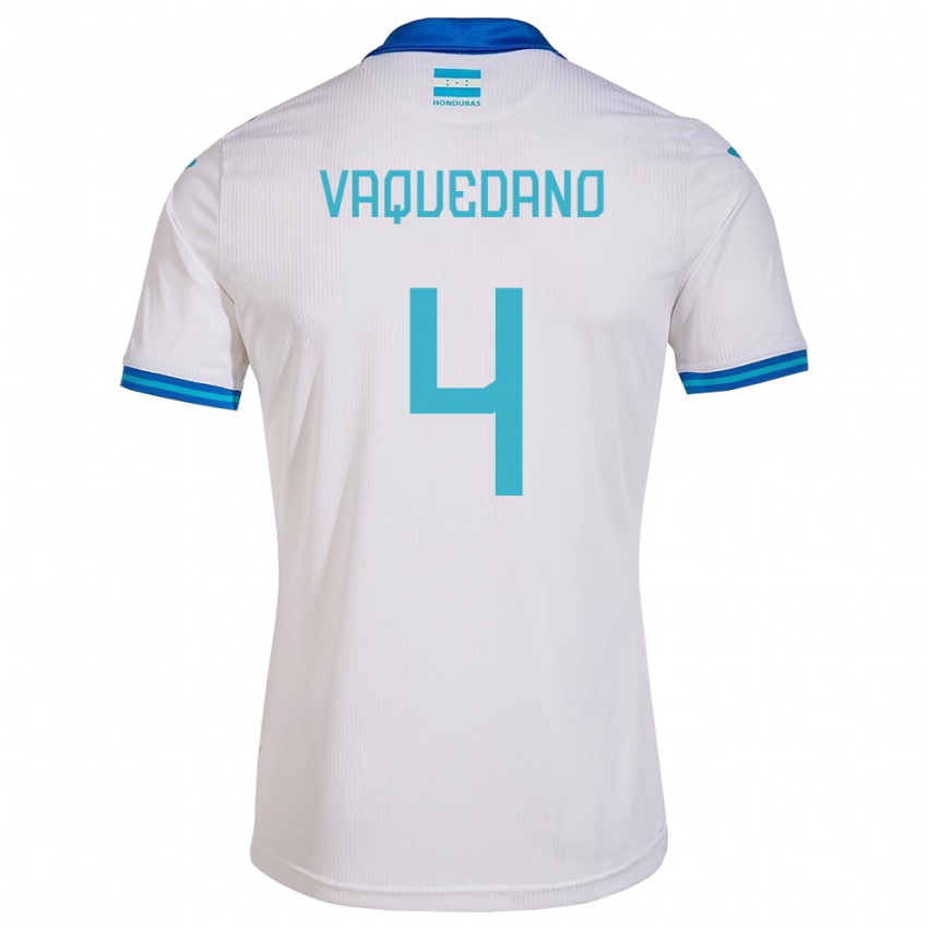 Niño Camiseta Honduras Brayan Vaquedano #4 Blanco 1ª Equipación 24-26 La Camisa Argentina