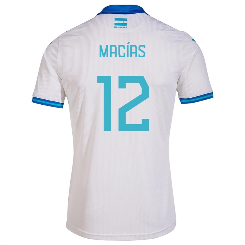 Niño Camiseta Honduras Owen Macías #12 Blanco 1ª Equipación 24-26 La Camisa Argentina