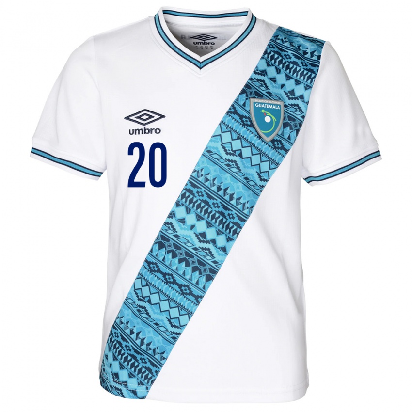 Niño Camiseta Guatemala Gerardo Gordillo #20 Blanco 1ª Equipación 24-26 La Camisa Argentina