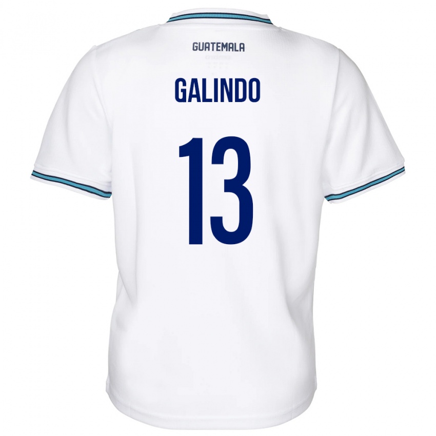 Niño Camiseta Guatemala Alejandro Galindo #13 Blanco 1ª Equipación 24-26 La Camisa Argentina