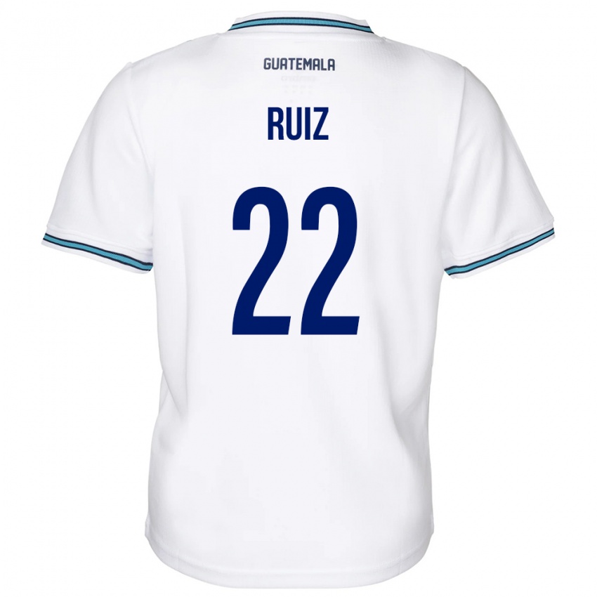 Niño Camiseta Guatemala Kevin Ruiz #22 Blanco 1ª Equipación 24-26 La Camisa Argentina