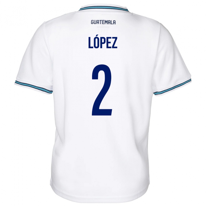 Niño Camiseta Guatemala Francisco López #2 Blanco 1ª Equipación 24-26 La Camisa Argentina