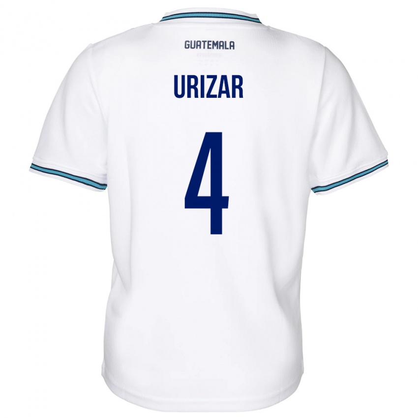 Niño Camiseta Guatemala Jeshua Urizar #4 Blanco 1ª Equipación 24-26 La Camisa Argentina