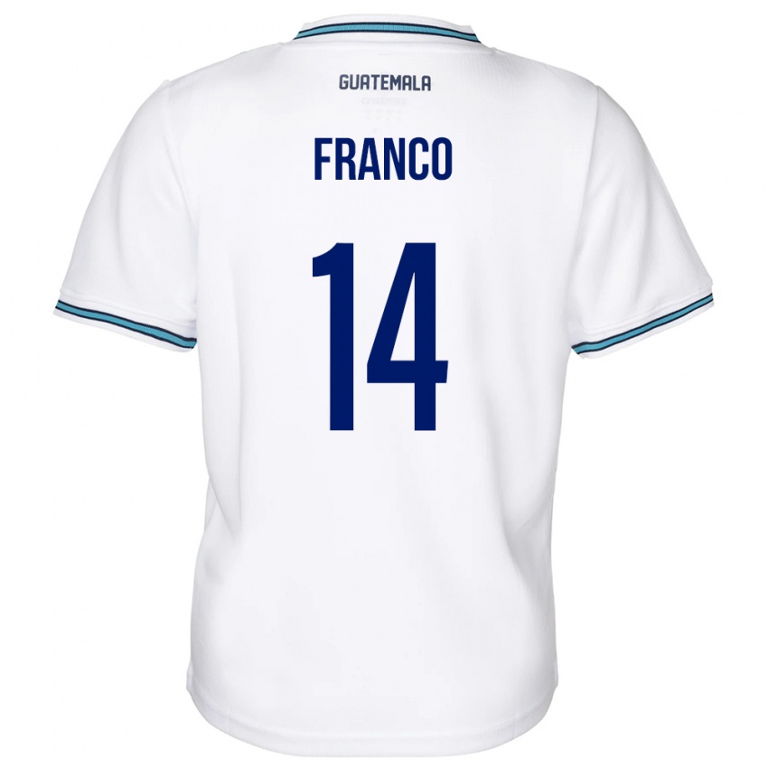 Niño Camiseta Guatemala Jonathan Franco #14 Blanco 1ª Equipación 24-26 La Camisa Argentina