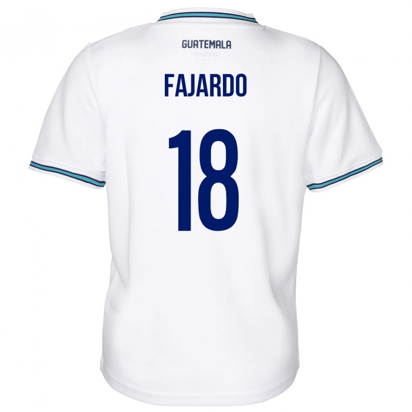 Niño Camiseta Guatemala William Fajardo #18 Blanco 1ª Equipación 24-26 La Camisa Argentina
