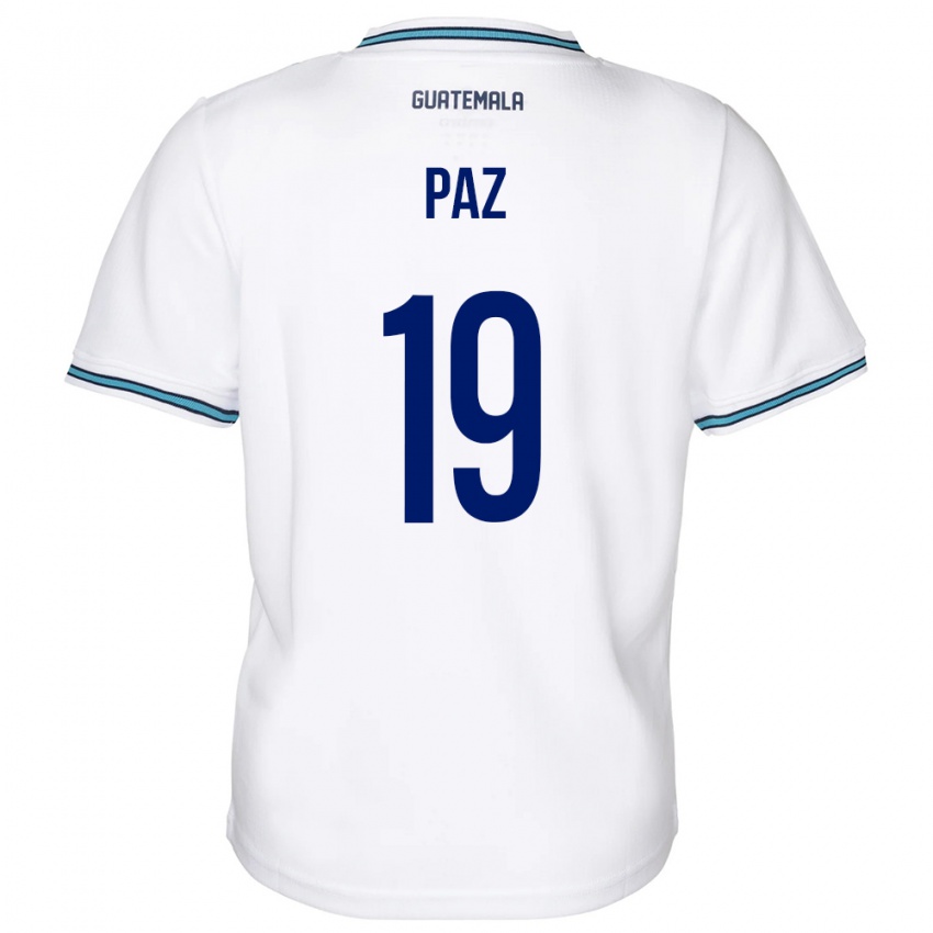 Niño Camiseta Guatemala Vidal Paz #19 Blanco 1ª Equipación 24-26 La Camisa Argentina