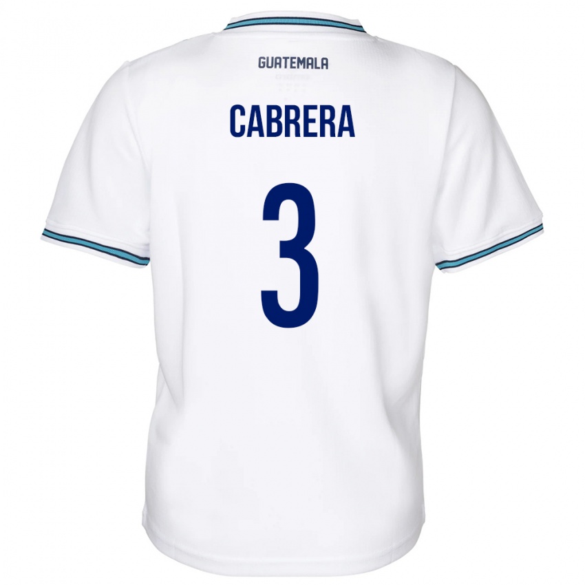 Niño Camiseta Guatemala Gabriel Cabrera #3 Blanco 1ª Equipación 24-26 La Camisa Argentina