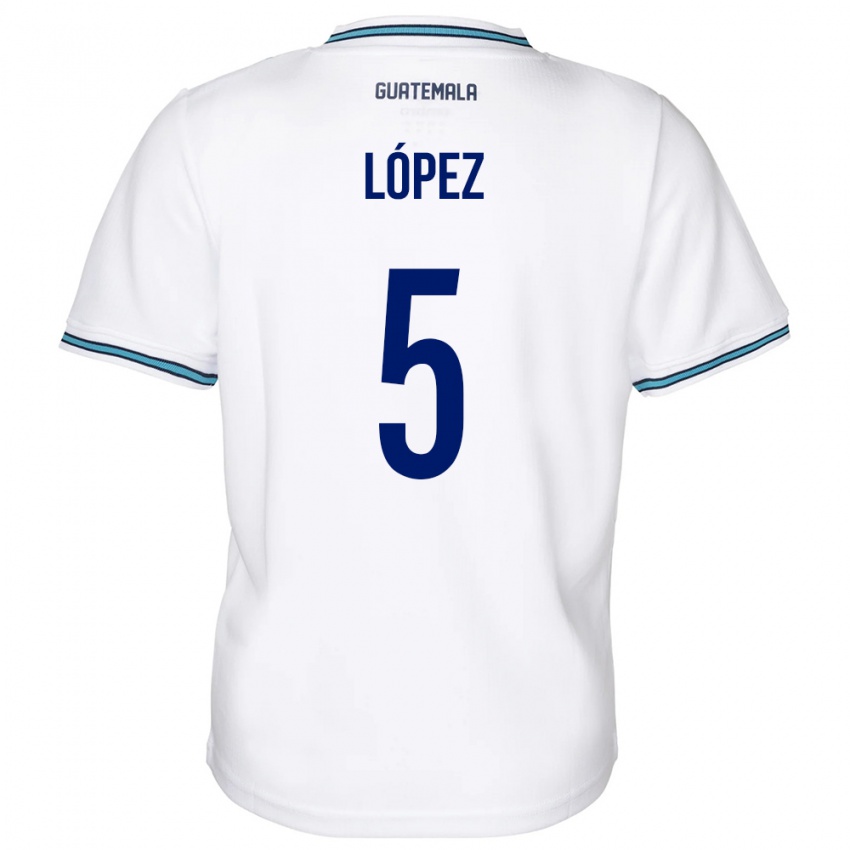 Niño Camiseta Guatemala Jeffery López #5 Blanco 1ª Equipación 24-26 La Camisa Argentina