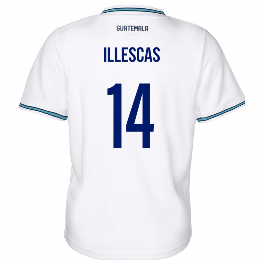 Niño Camiseta Guatemala Kevin Illescas #14 Blanco 1ª Equipación 24-26 La Camisa Argentina