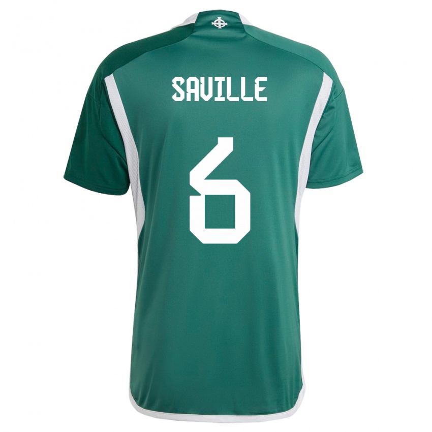 Niño Camiseta Irlanda Del Norte George Saville #6 Verde 1ª Equipación 24-26 La Camisa Argentina