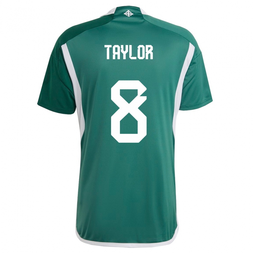 Niño Camiseta Irlanda Del Norte Dale Taylor #8 Verde 1ª Equipación 24-26 La Camisa Argentina