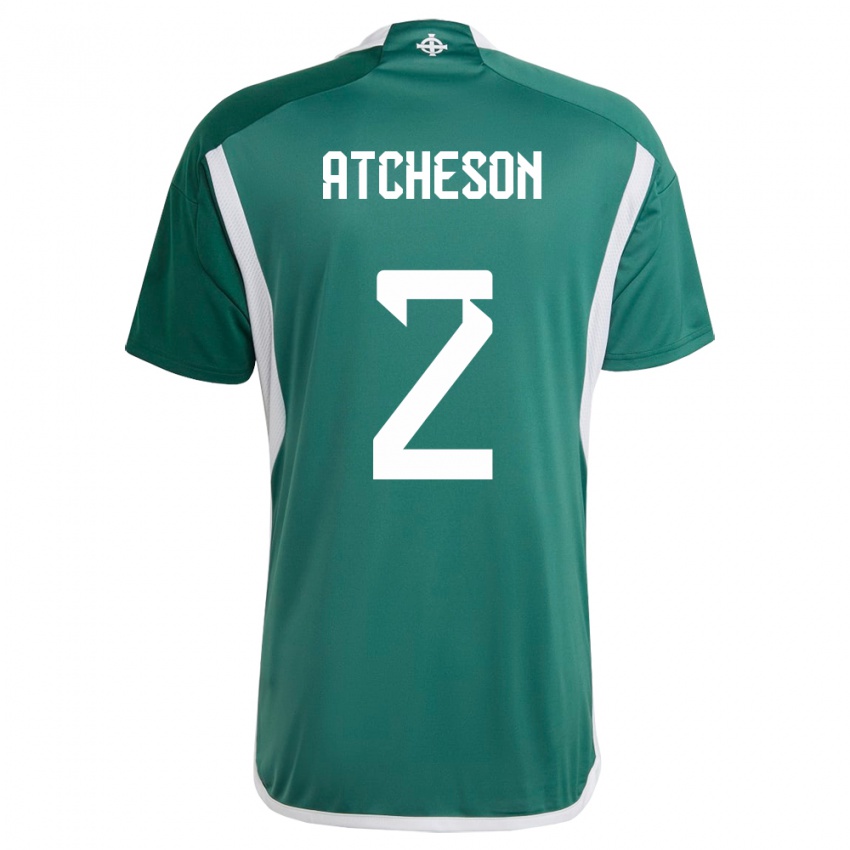 Niño Camiseta Irlanda Del Norte Tom Atcheson #2 Verde 1ª Equipación 24-26 La Camisa Argentina