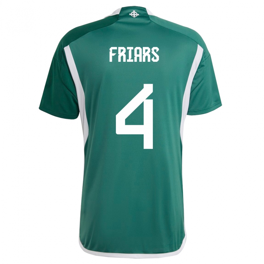 Niño Camiseta Irlanda Del Norte Alfie Friars #4 Verde 1ª Equipación 24-26 La Camisa Argentina