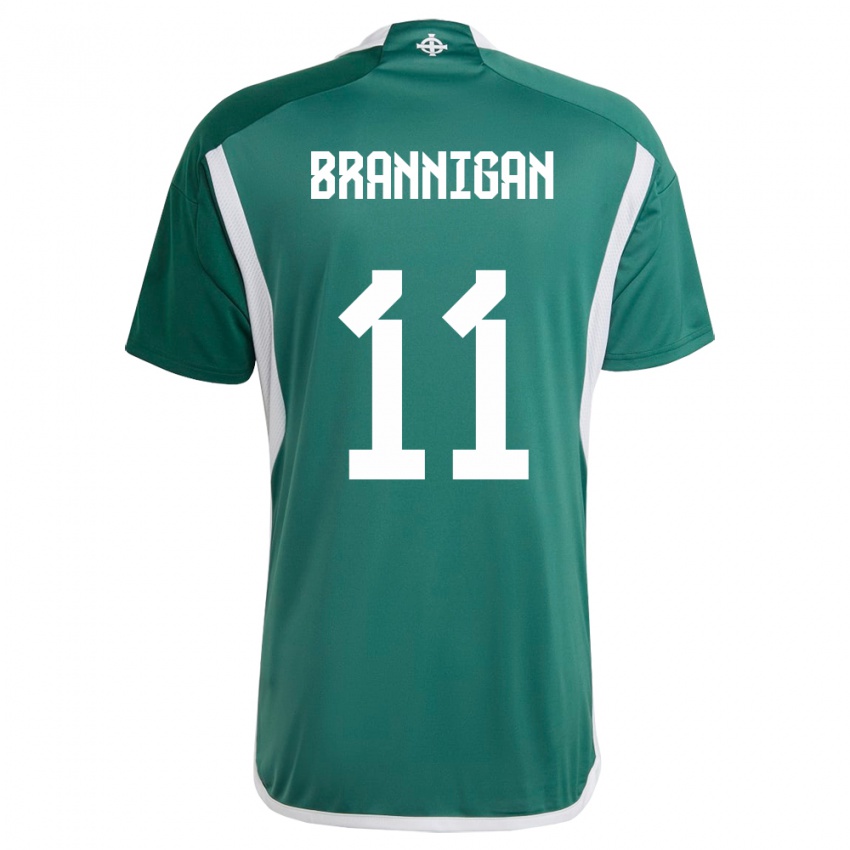 Niño Camiseta Irlanda Del Norte Cole Brannigan #11 Verde 1ª Equipación 24-26 La Camisa Argentina