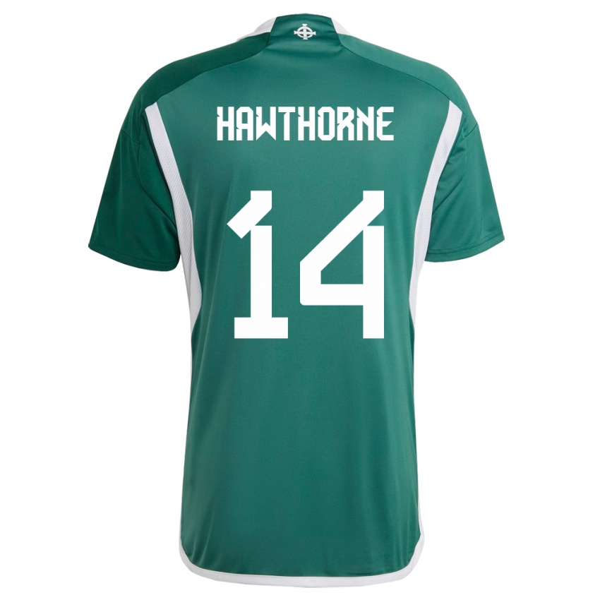 Niño Camiseta Irlanda Del Norte Keevan Hawthorne #14 Verde 1ª Equipación 24-26 La Camisa Argentina