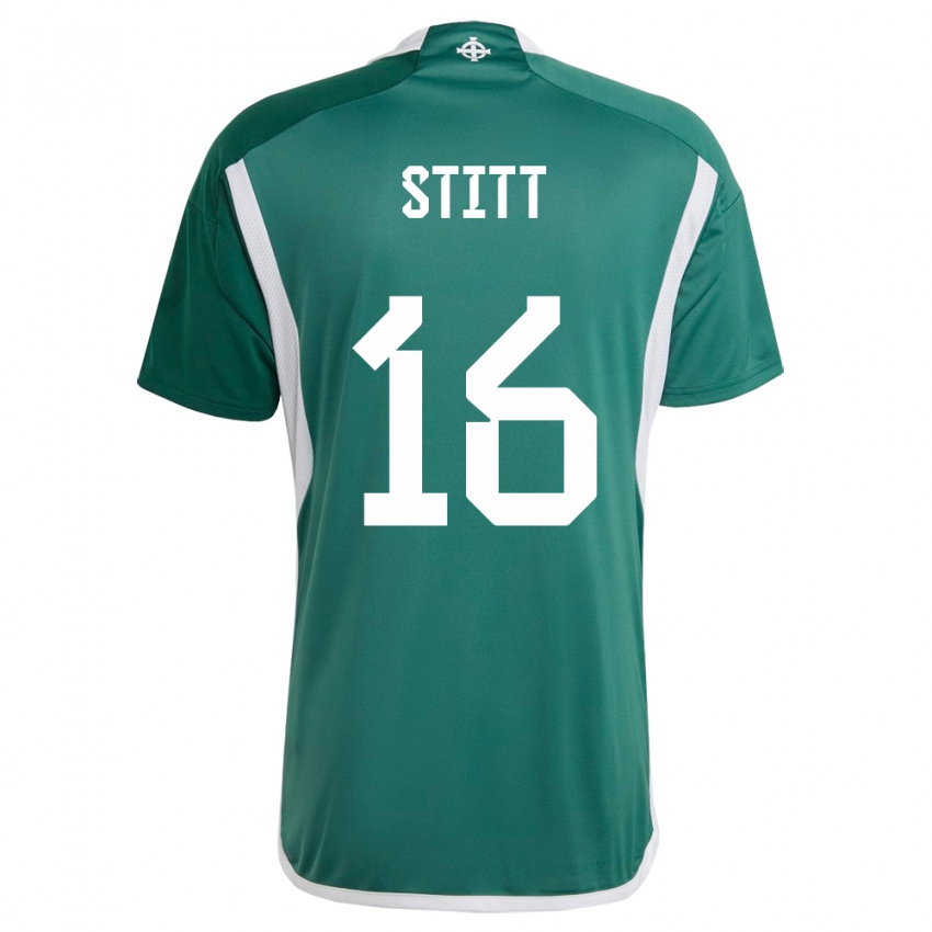 Niño Camiseta Irlanda Del Norte Dylan Stitt #16 Verde 1ª Equipación 24-26 La Camisa Argentina