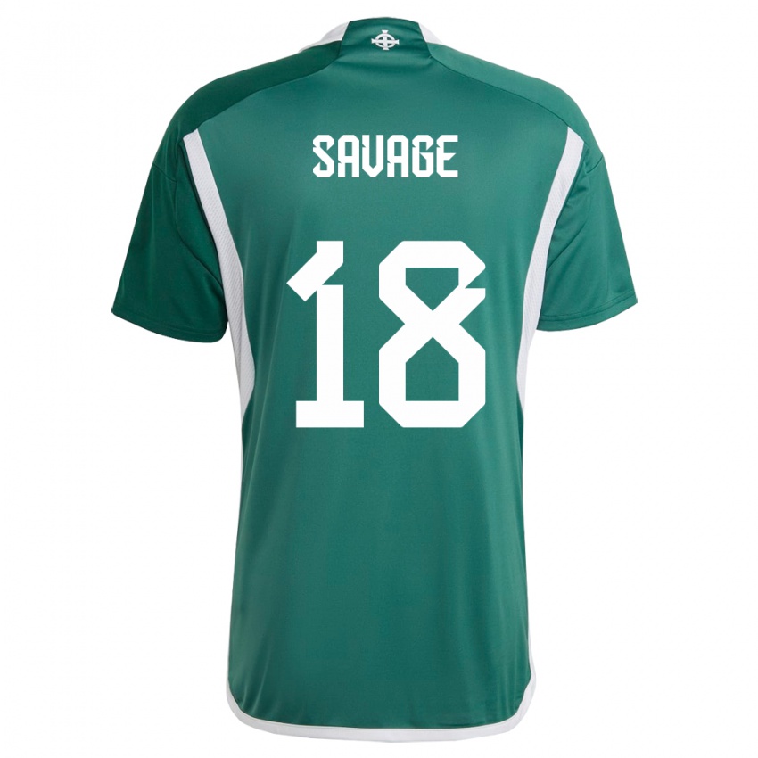 Niño Camiseta Irlanda Del Norte Troy Savage #18 Verde 1ª Equipación 24-26 La Camisa Argentina
