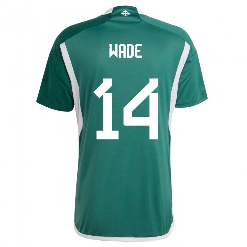 Niño Camiseta Irlanda Del Norte Lauren Wade #14 Verde 1ª Equipación 24-26 La Camisa Argentina