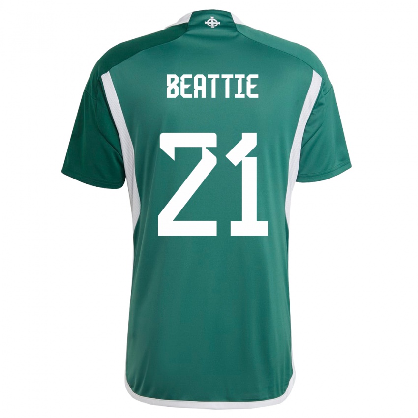 Niño Camiseta Irlanda Del Norte Kerry Beattie #21 Verde 1ª Equipación 24-26 La Camisa Argentina