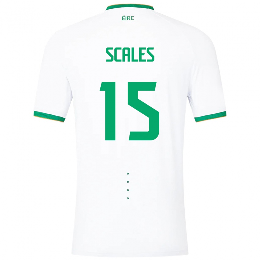 Niño Camiseta Irlanda Liam Scales #15 Blanco 2ª Equipación 24-26 La Camisa Argentina