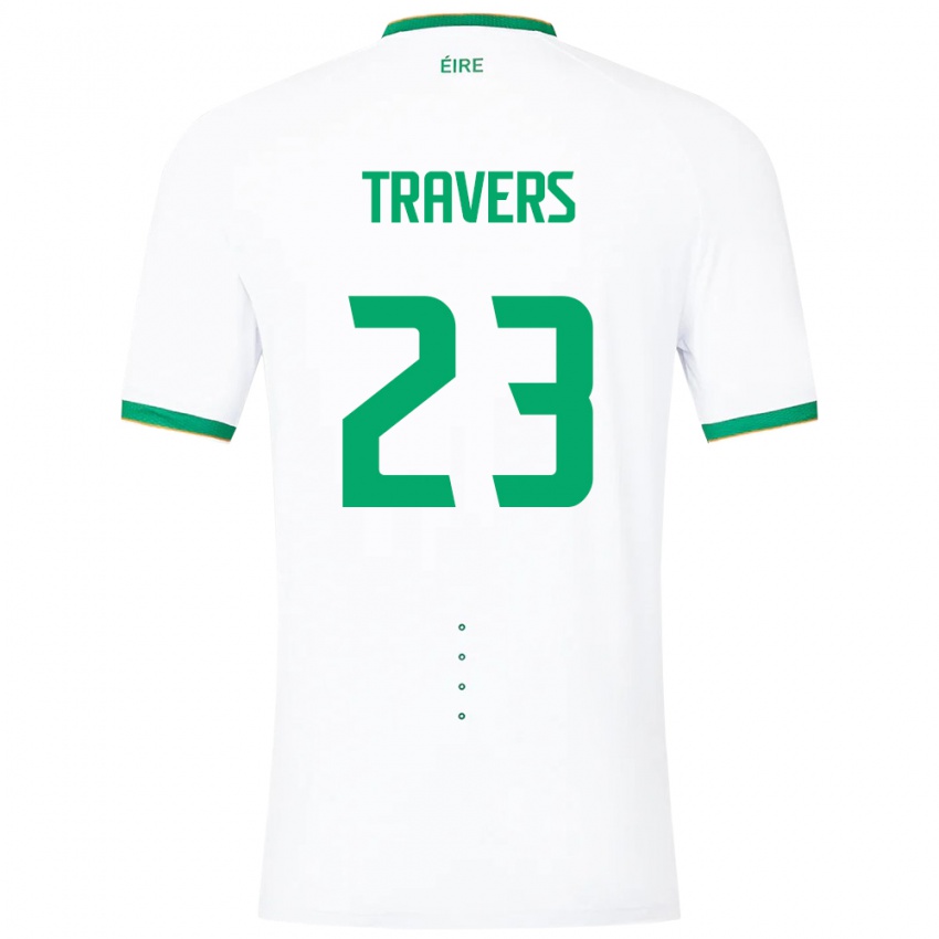 Niño Camiseta Irlanda Mark Travers #23 Blanco 2ª Equipación 24-26 La Camisa Argentina