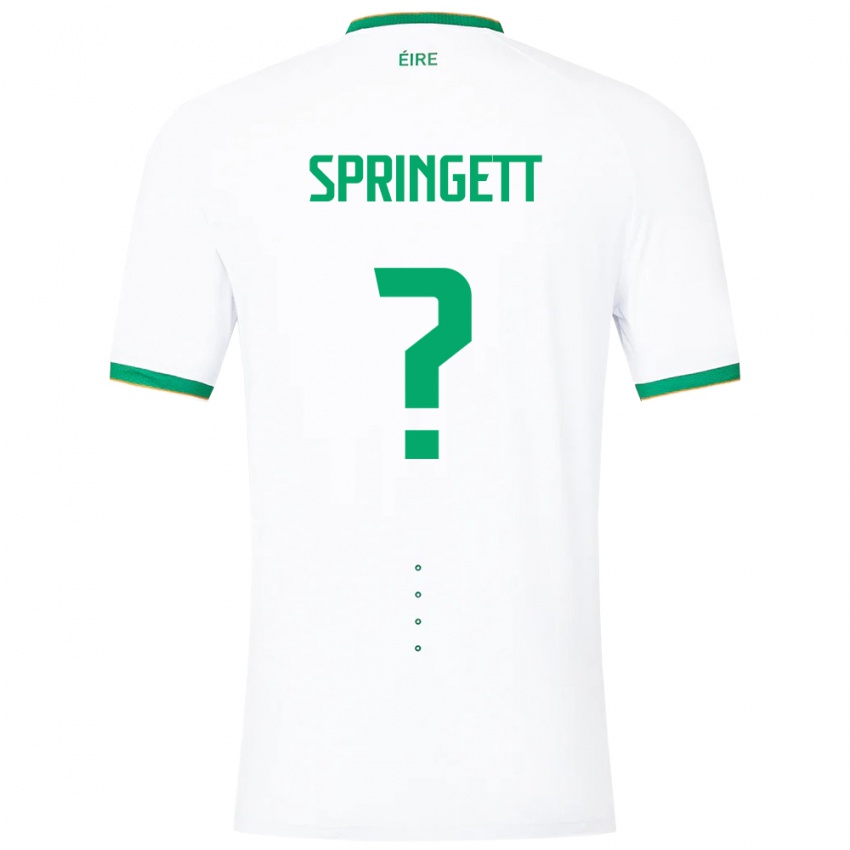 Niño Camiseta Irlanda Tony Springett #0 Blanco 2ª Equipación 24-26 La Camisa Argentina