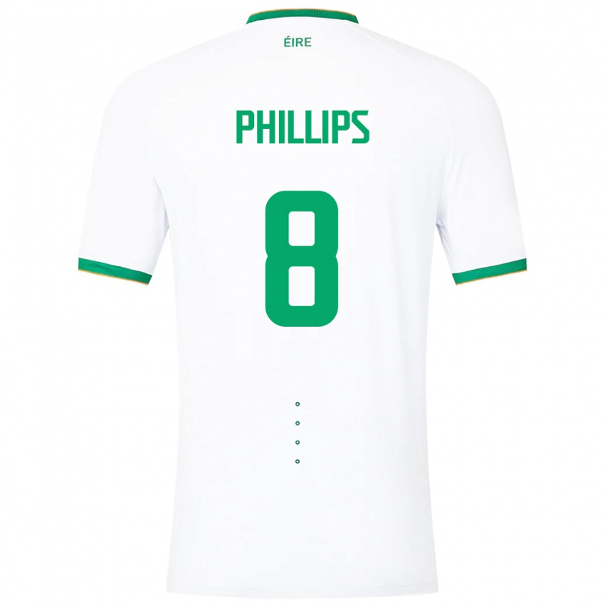 Niño Camiseta Irlanda Killian Phillips #8 Blanco 2ª Equipación 24-26 La Camisa Argentina