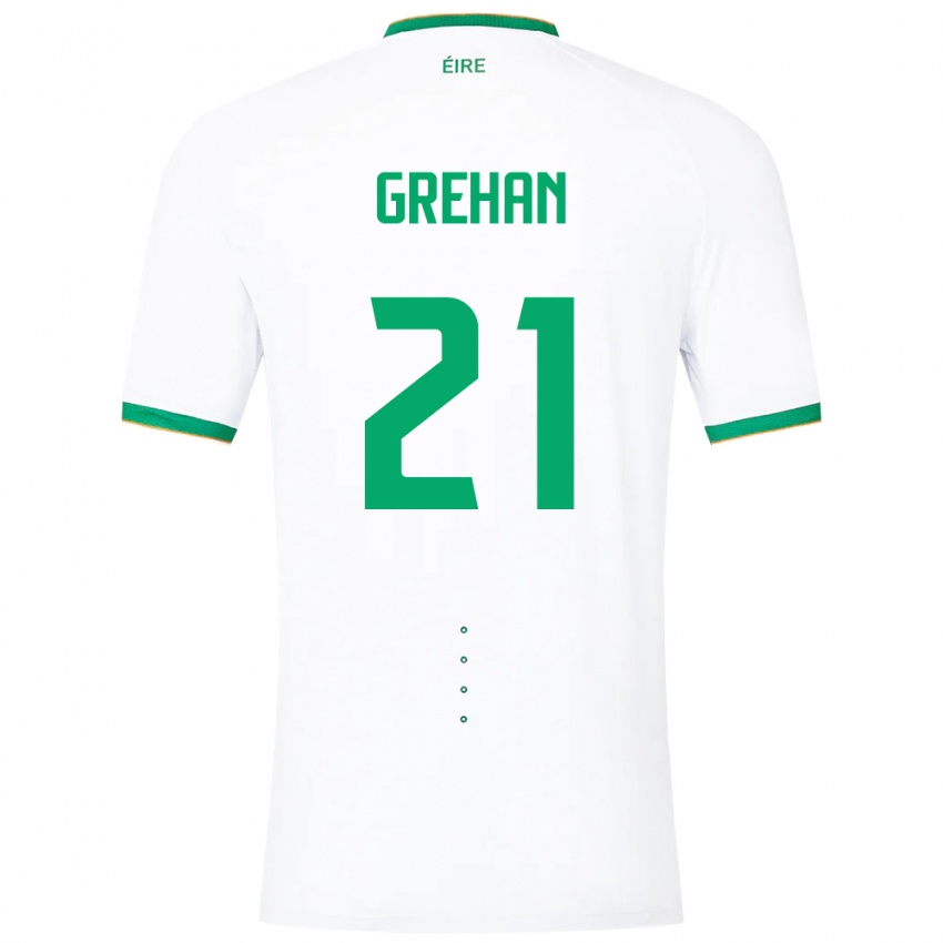 Niño Camiseta Irlanda Sean Grehan #21 Blanco 2ª Equipación 24-26 La Camisa Argentina