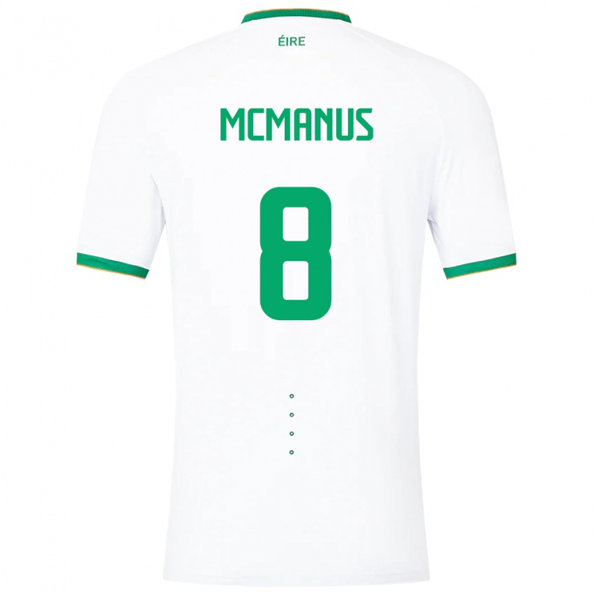 Niño Camiseta Irlanda James Mcmanus #8 Blanco 2ª Equipación 24-26 La Camisa Argentina