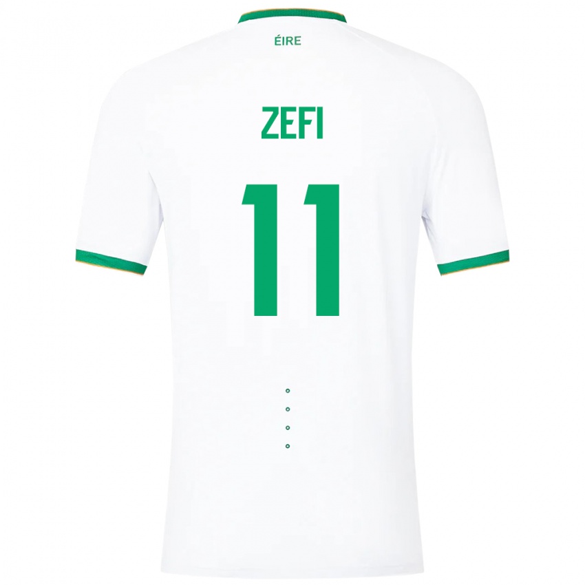 Niño Camiseta Irlanda Kevin Zefi #11 Blanco 2ª Equipación 24-26 La Camisa Argentina