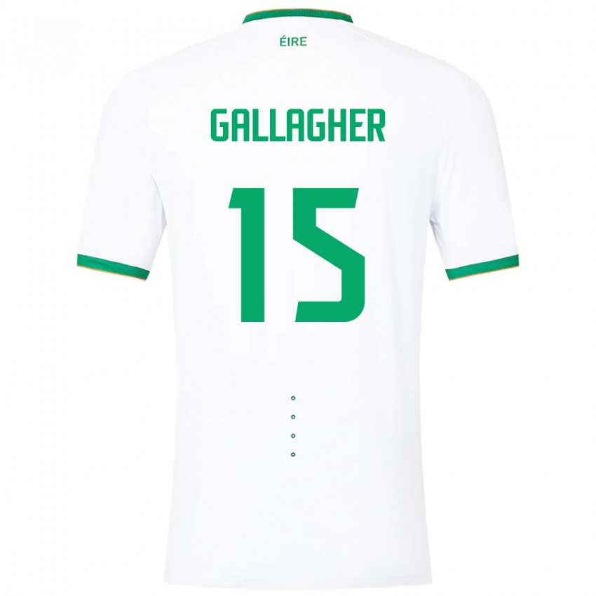 Niño Camiseta Irlanda Oisín Gallagher #15 Blanco 2ª Equipación 24-26 La Camisa Argentina