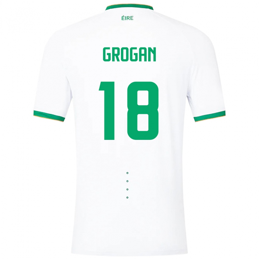 Niño Camiseta Irlanda Christy Grogan #18 Blanco 2ª Equipación 24-26 La Camisa Argentina