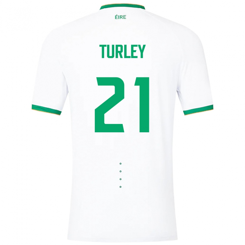 Niño Camiseta Irlanda Freddie Turley #21 Blanco 2ª Equipación 24-26 La Camisa Argentina