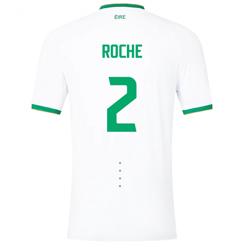 Niño Camiseta Irlanda James Roche #2 Blanco 2ª Equipación 24-26 La Camisa Argentina