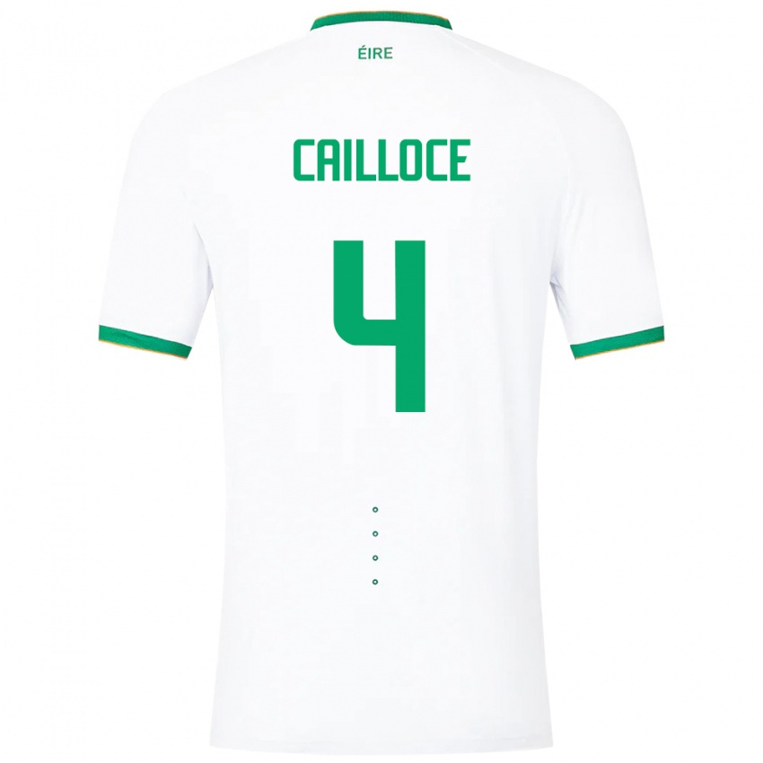 Niño Camiseta Irlanda Luca Cailloce #4 Blanco 2ª Equipación 24-26 La Camisa Argentina