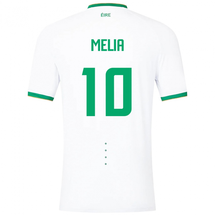 Niño Camiseta Irlanda Mason Melia #10 Blanco 2ª Equipación 24-26 La Camisa Argentina